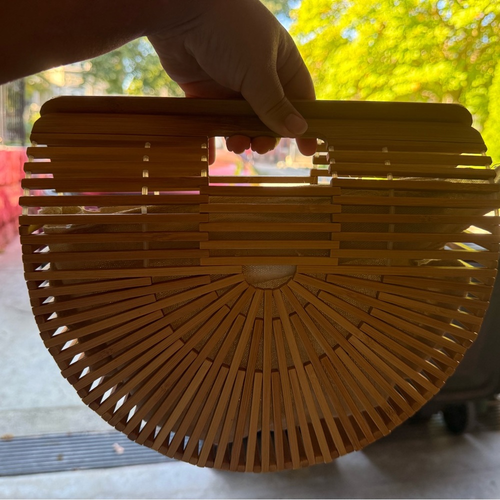 Elegant Bamboo Half-Moon Bag